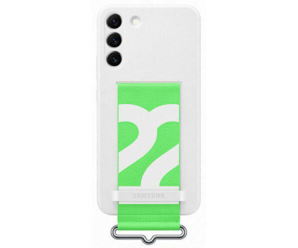 Etui do telefonów Samsung Silicone Cover z paskiem do Galaxy S22 białe
